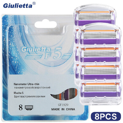 

Giulietta Men Razor Blade Holder 8pcs High Quality Face Care Shaving Razor Blade F5 Blades Stainless Steel GF1929
