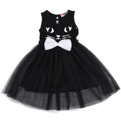 

Kids Girls Summer Spring Clothes Bow Tutu Princess Party Dresses Black Size 2-6T