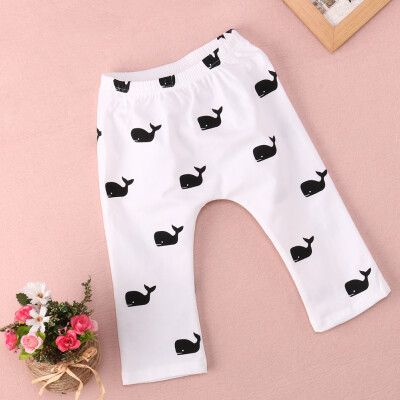 

1pcs Baby Kids Girls Boys Cute Whale Printed 100% Cotton Pants Trousers Leggings