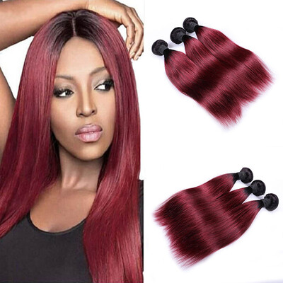 

Brazilian Hair 8A Unprocessed Brazilian Ombre Virgin Hair 4 Bundles Straight Hair 100 Human Hair Extensions 1b99J color free shi