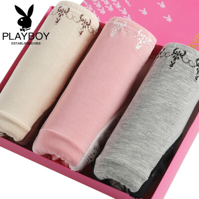 

Playboy Ladies Underwear Pure Color Sexy Lace Underwear Женские туфли с низкой талией Туника Три платья (модальные) Water Red + Flower + Color 160/85 (L)