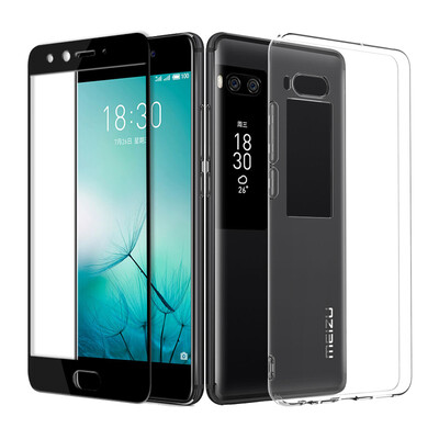 

[Комплект] мембраны ESCASE оболочки MeiZu Pro7 телефон оболочки / полный экран фильма MeiZu Pro7 черный стальной MeiZu все включено DROP башмака / прозрачное покрытие