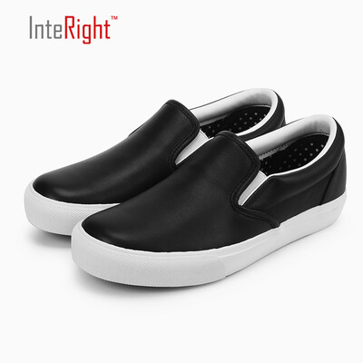 

INTERIGHT lady simple wild cowhide low to help set foot shoes black 38