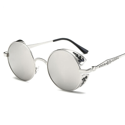 

2017 fashion new steam round lady polarized sunglasses big frame repair face color colorful fashion sunglasses women sunglasses