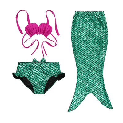 

Kid Girls Gilding Mermaid Tail Costume Swimwear Bikini Swimsuit Outfit 3pcs Set