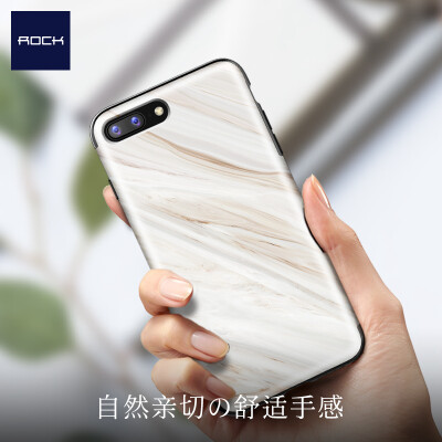 

Locke ROCK Apple 7plus 8plus mobile phone shell iphone7 8plus protective cover all-inclusive drop-resistant silicone soft shell element series marble white