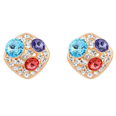 

Austrian Crystal Round Geometric Stud Earrings Fashion Jewelry Womens Accessories Anniversary Gift 16694