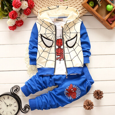 

3PCS Baby Boys long sleeve Spiderman Top+Pants Set Kids Casual Clothes Outfits