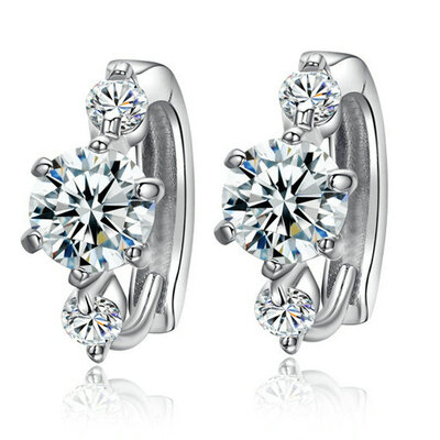 

Yoursfs® 18K White Gold Plated 0.8Ct Simulated Diamond Clip-on Earring Используйте австрийские ювелирные украшения из кристалла