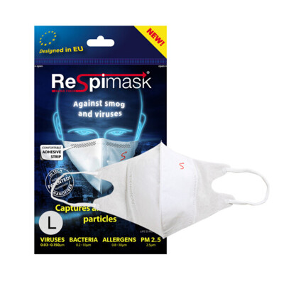 

Respimask Mask Nano Fiber Facemask (Type C) Men's L20 Pack Light and breathable anti-haze PM2.5