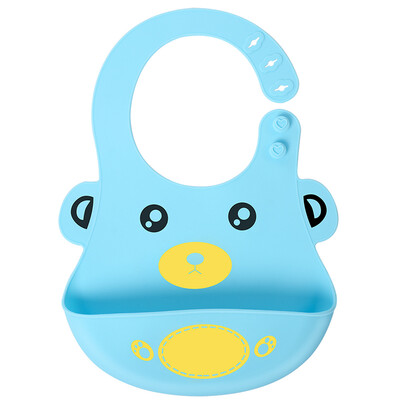 

Babyruler soft silicone bib baby three-dimensional waterproof rice bowl large baby feeding bib CB6006 light blue bear water towel