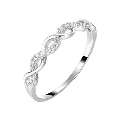 

Roll over image to zoom in Yoursfs Twist Ring Infinity Halo Small Cubic Zirconia Rings For Women