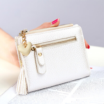 

2017 Korean version of the new cute purse small women fresh tassel zipper wallet short wallet