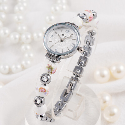 

Chinese Style Women's Watch With A Porcelain Watchband Fashion Quartz Watch