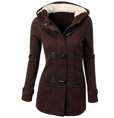 

2017 New Fashion Women Autumn and Winter Claw Clasp Wool Blended Hooded Coat Sweater hoodies -4XL