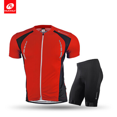 

NUCKILY Cycling Jerseys Sets Mens Bicycle Riding Short Sleeve Suit Road Cycling Suits