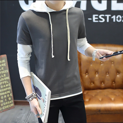 

Fall new goods tide men 's hoodie clothing men' s casual fight color fashion youth sweater