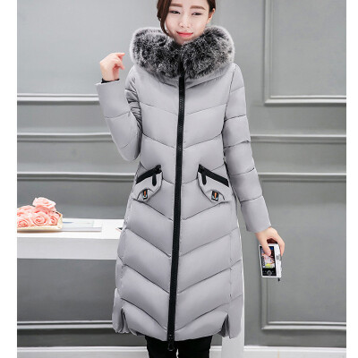 

2017 new cotton women in the long section of self-cultivation hooded fur collar thick down jacket cotton jacket