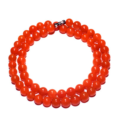 

JingTian jewelry necklace is made of South red agate in baoshan Persimmon red agate South red agate necklace for girls