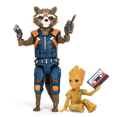 

Marvel Стража Галактики серия 2 Rocket Raccoon дерев куклы люди модели Гроот сочетание игрушка украшение желтого ребенок енот +