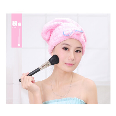 

Super Absorbent Coral Velvet Dry Hair Cap Superfine Fiber Cartoon Cute Bow Dry Hair Cap B95