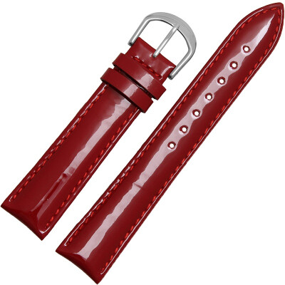 

Old leather cobbler (laopijiang) leather watch with 16mm red steel color buckle high-gloss leather leather bracelet women's needle buckle belt ZD-0192