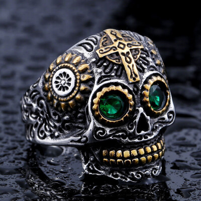 

Mens Gothic Carving Ring Man Stainless Steel High Quality Detail Biker Skull Jewelry For Boy The Lord Of Ring