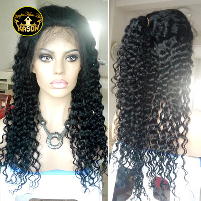 

Deep Curly Hair Full Lace Wig For Black Women Virgin Peruvian Hair Deep Human Hair Wig Baby Hair Natural Hairline Medium Brown Lac
