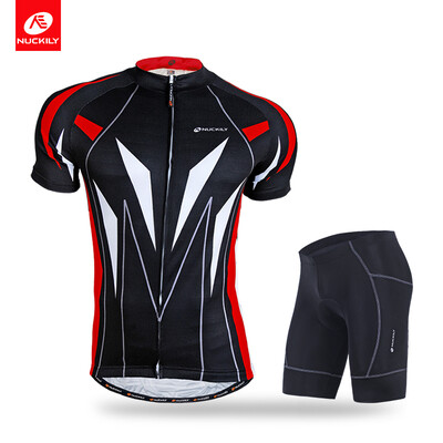 

NUCKILY Men's summer outdoor sport jersey set cool design cycling top and short for cyclist