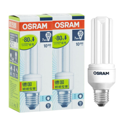 

Jingdong Supermarket] OSRAM OSRAM T3 standard energy-saving lamps 7W daylight E27 (two loaded