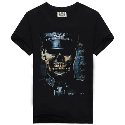 

Men's Black 3D Graphics Printed Rock Skull Pattern Short Sleeve T-Shirt Top Tee Shirt M-XXXL（Skull Army）