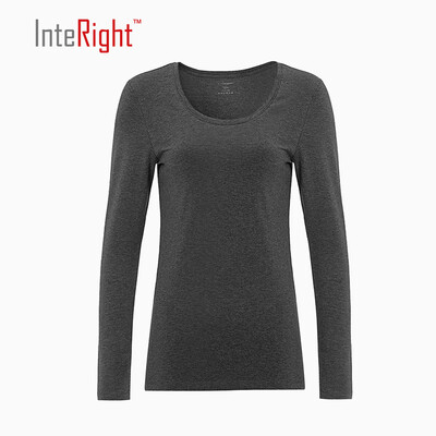 

INTERIGHT Women round necklace basic section of the shirt under the purple purple L