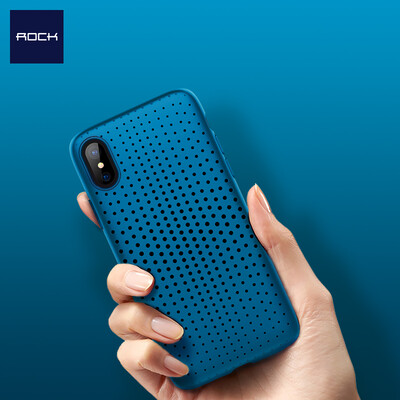 

Rock (ROCK) Apple X / 10 phone shell iPhoneX / 10 protective sleeve light breathable silicone shell soft shell network blue
