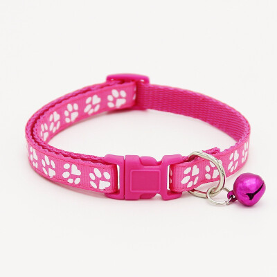 

Safety Nylon Dog Puppy Cat Collar Breakaway Adjustable Cats Collars with Bell and Bling Paw Charm width 1.0cm