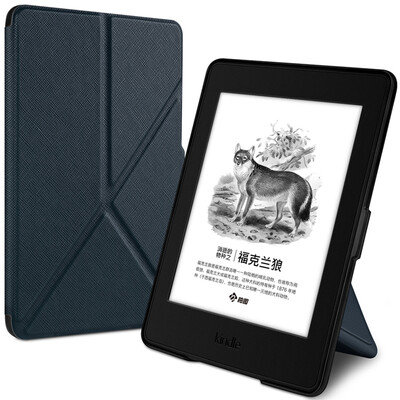 

Керамика подходит Kindle 958 версия защитного покрытия / оболочки Kindle Paperwhite 1/2 поколения электронных бумажных книг Спящая кожаная крышка Складной кронштейн серии Blue