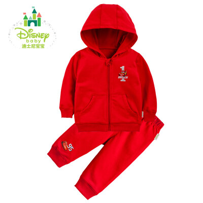 

Jingdong delivery] Disney (Disney) children's clothing men's and women's spring and summer suit pure cotton go out pure color baby hat sweater set 153T639 red 73cm