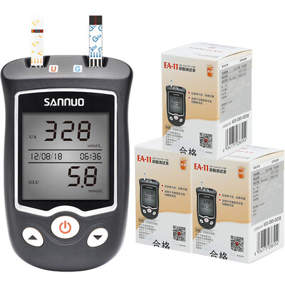 

Three promise (SANNUO) EA-11 dual-function blood uric acid tester Home 30 uric acid test strip set