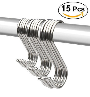 

Hooks Hanger Hooks Stainless Steel for Bedroom BathroomOffice&Kitchen -  Shaped hooks SmallMediumLarge - 15pcs