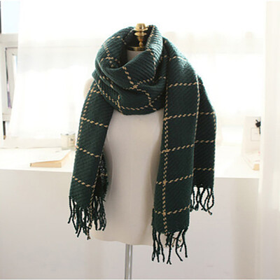 

2017 autumn thick thick section woolen scarf shawl plaid student collar neck winter female