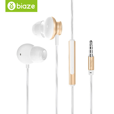 

BIAZE headset ear with wheat wire control compatible mobile phone computer general game music sports running headphones for Andrews Apple E9 Tu Hao gold