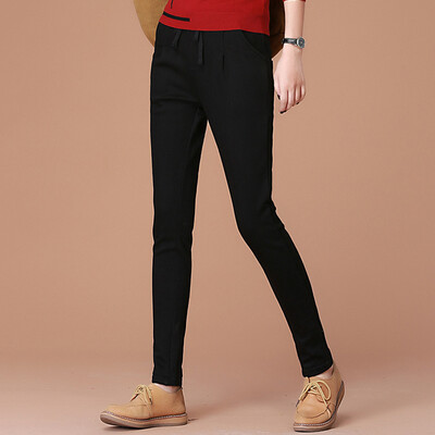 

City plus CIYPLUS 2017 winter new women&39s cashmere thickening harem pants loose striped casual pants CWKX179172 black M