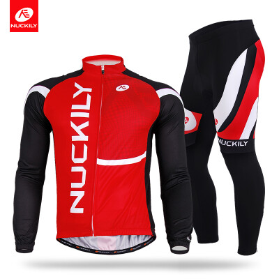

NUCKILY Mens SpringAutumn cycling suit long sleeve full length riding apparel