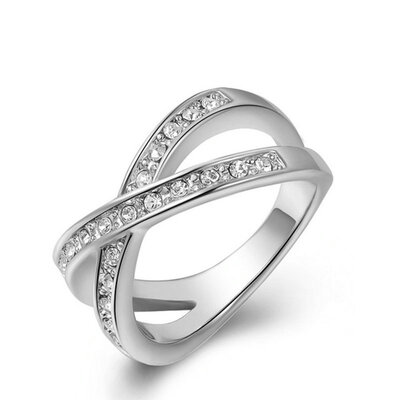 

Yoursfs® 18K Rose Gold Plated Crystal Love For Ever Bridal Ring Use Austrian Crystal Wedding Ring