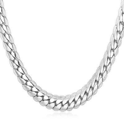

U7 Brand Gold/Platinum Plated Chain Necklace 6mm Wide Hip Hop Long Chains Necklaces Men/Women Jewelry
