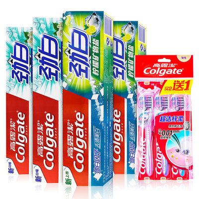 

Гао Lujie (из Colgate) Kit зубная паста комплексного Fresh White (белый чай, жасмин 180g × 2 + лимон минеральные соли 180г × 2), питающие три ультра-чистой зубной щетки Xianrou