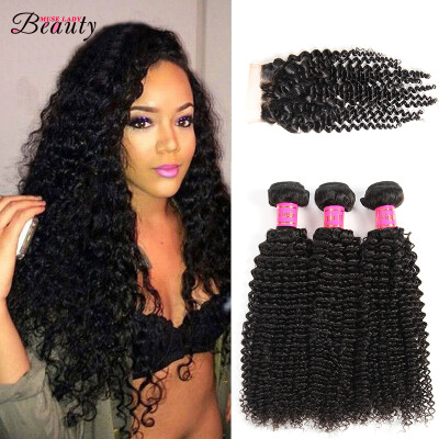 

Kinky Curly Virgin Hair Brazilian Hair Weave Bundles Natural Color museladybeauty Unprocessed Human Hair Bundles