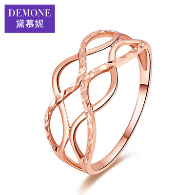 

DEMONE DEMONE SR0331KJ19 18K gold rose gold hollow ring color gold big hollow ring female models Korean version