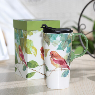 

A Ting Tall Ceramic Travel Mug Coffee Milk Cup with Gifted Box
