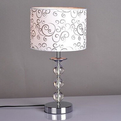 

BOKT Modern Urban Designs Simple Table Lamp 10-inch Fabric Lampshade E26E27 Lampholders Crystal Bedside Lamp Home Decor Style B