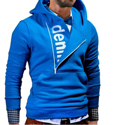 

2017 Hoodies Men Sudaderas Hombre Hip Hop Mens Brand Oblique Spell Color Zipper Hoodie Sweatshirt Suit Slim Fit Men Hoody